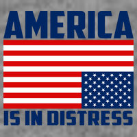 America Is In Distress Upside Down Flag Womens T-Shirt
