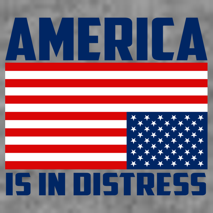 America Is In Distress Upside Down Flag Womens T-Shirt