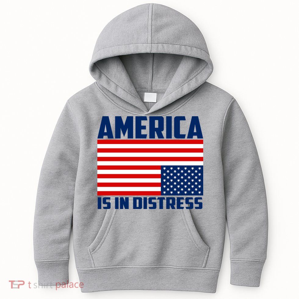 America Is In Distress Upside Down Flag Kids Hoodie