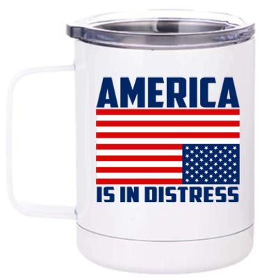 America Is In Distress Upside Down Flag 12 oz Stainless Steel Tumbler Cup