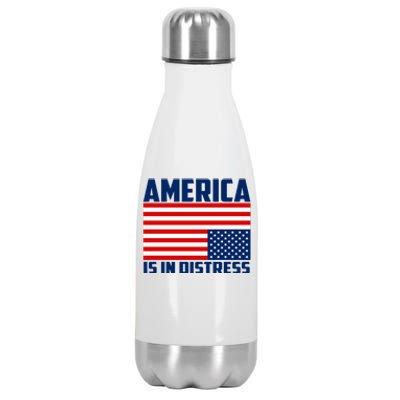 America Is In Distress Upside Down Flag Stainless Steel Insulated Water Bottle