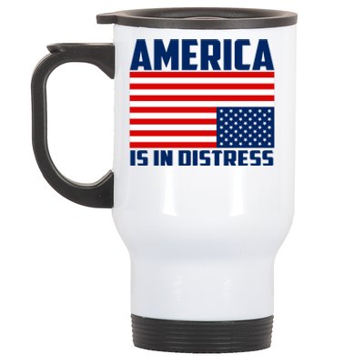 America Is In Distress Upside Down Flag Stainless Steel Travel Mug