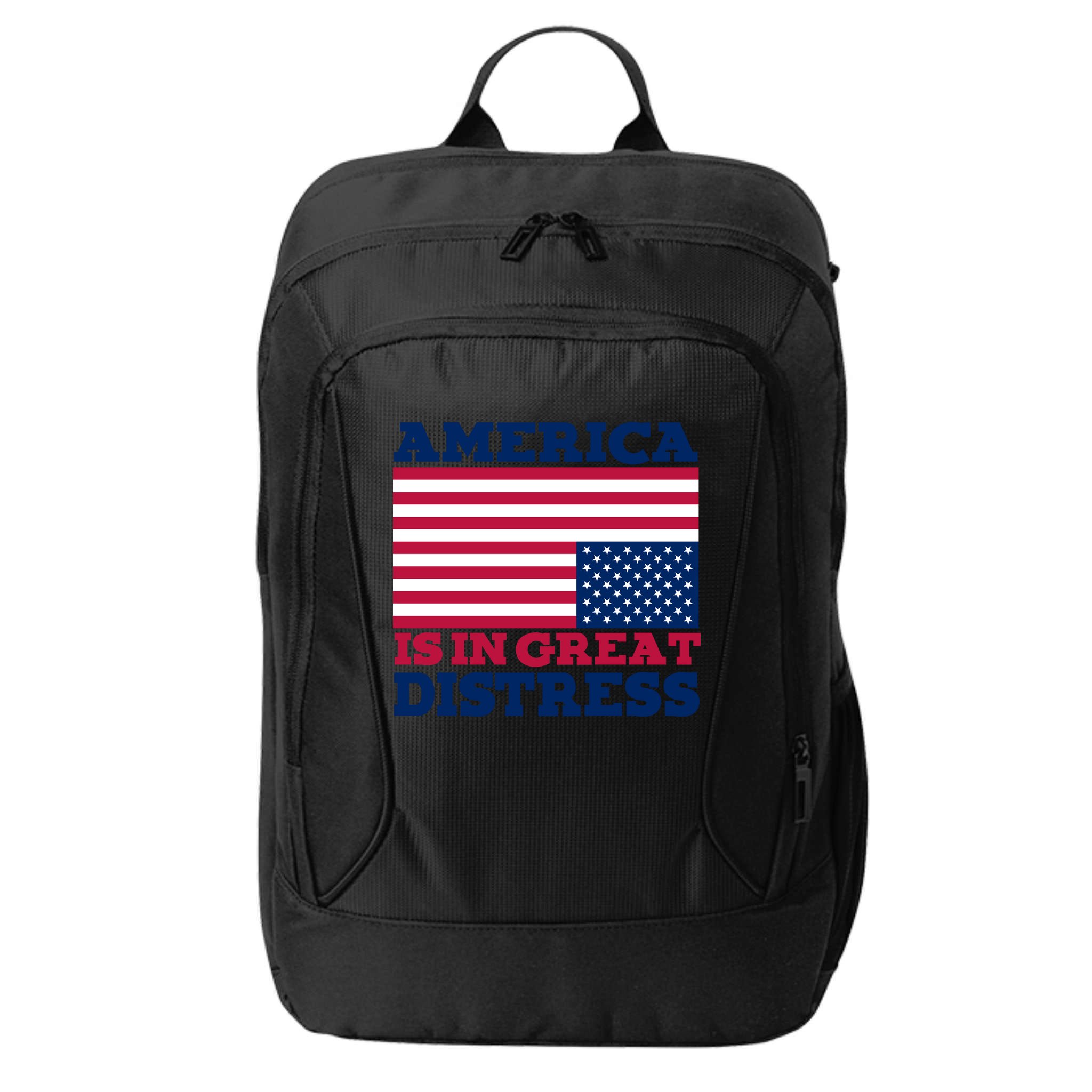 America Is In Great Distress Upside Down Flag City Backpack