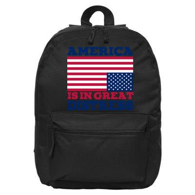 America Is In Great Distress Upside Down Flag 16 in Basic Backpack