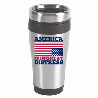 America Is In Great Distress Upside Down Flag 16oz Travel Tumbler