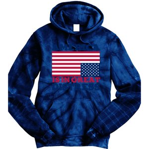 America Is In Great Distress Upside Down Flag Tie Dye Hoodie