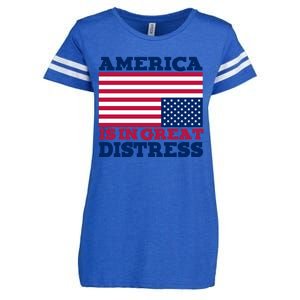 America Is In Great Distress Upside Down Flag Enza Ladies Jersey Football T-Shirt