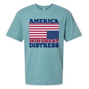 America Is In Great Distress Upside Down Flag Sueded Cloud Jersey T-Shirt