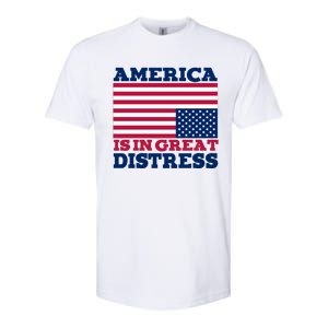 America Is In Great Distress Upside Down Flag Softstyle CVC T-Shirt