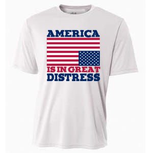 America Is In Great Distress Upside Down Flag Cooling Performance Crew T-Shirt