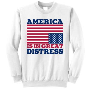 America Is In Great Distress Upside Down Flag Sweatshirt