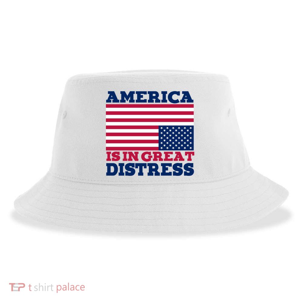 America Is In Great Distress Upside Down Flag Sustainable Bucket Hat