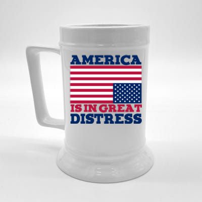 America Is In Great Distress Upside Down Flag Beer Stein