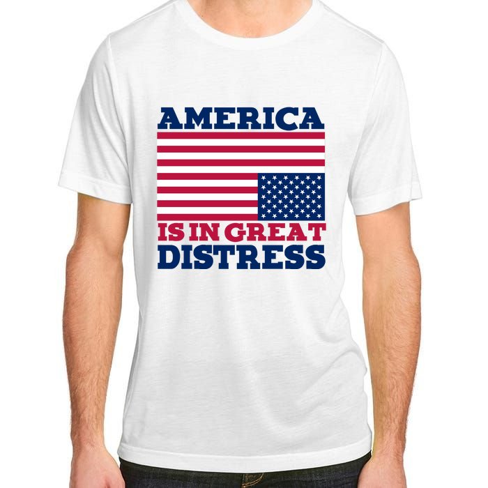 America Is In Great Distress Upside Down Flag Adult ChromaSoft Performance T-Shirt