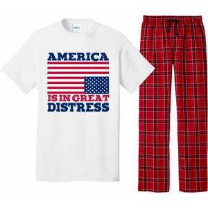 America Is In Great Distress Upside Down Flag Pajama Set