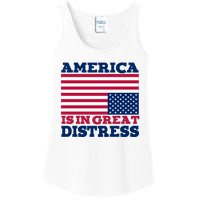 America Is In Great Distress Upside Down Flag Ladies Essential Tank