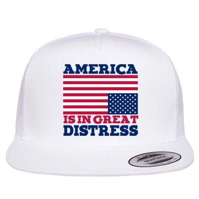 America Is In Great Distress Upside Down Flag Flatbill Hat