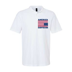 America Is In Great Distress Upside Down Flag Softstyle Adult Sport Polo