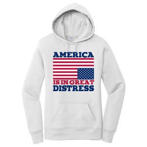 America Is In Great Distress Upside Down Flag Women's Pullover Hoodie