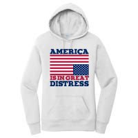 America Is In Great Distress Upside Down Flag Women's Pullover Hoodie