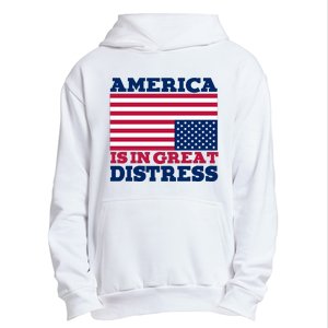 America Is In Great Distress Upside Down Flag Urban Pullover Hoodie