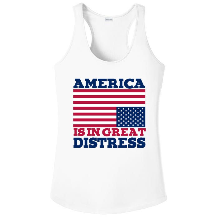 America Is In Great Distress Upside Down Flag Ladies PosiCharge Competitor Racerback Tank