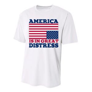 America Is In Great Distress Upside Down Flag Performance Sprint T-Shirt