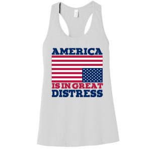 America Is In Great Distress Upside Down Flag Women's Racerback Tank