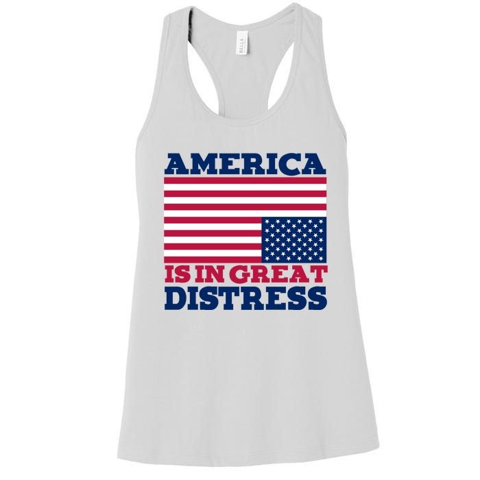 America Is In Great Distress Upside Down Flag Women's Racerback Tank