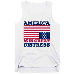 America Is In Great Distress Upside Down Flag Tank Top