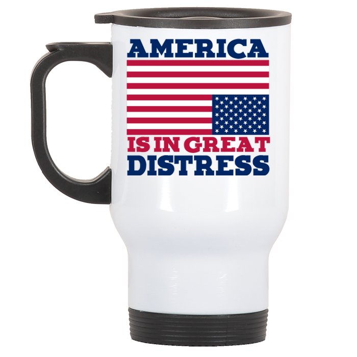 America Is In Great Distress Upside Down Flag Stainless Steel Travel Mug