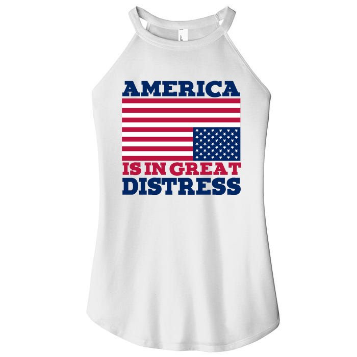 America Is In Great Distress Upside Down Flag Women's Perfect Tri Rocker Tank