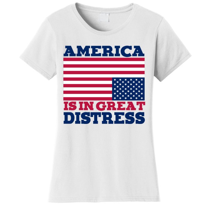 America Is In Great Distress Upside Down Flag Women's T-Shirt