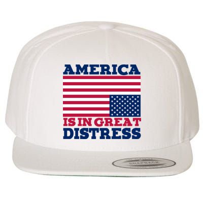 America Is In Great Distress Upside Down Flag Wool Snapback Cap