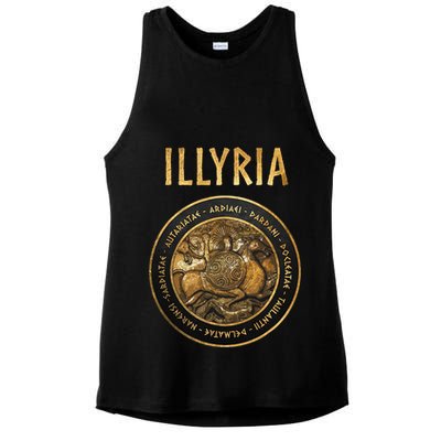 Ancient Illyria Illyrian Tribes Ancient Warrior Symbol Ladies PosiCharge Tri-Blend Wicking Tank