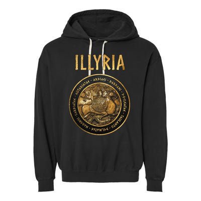 Ancient Illyria Illyrian Tribes Ancient Warrior Symbol Garment-Dyed Fleece Hoodie