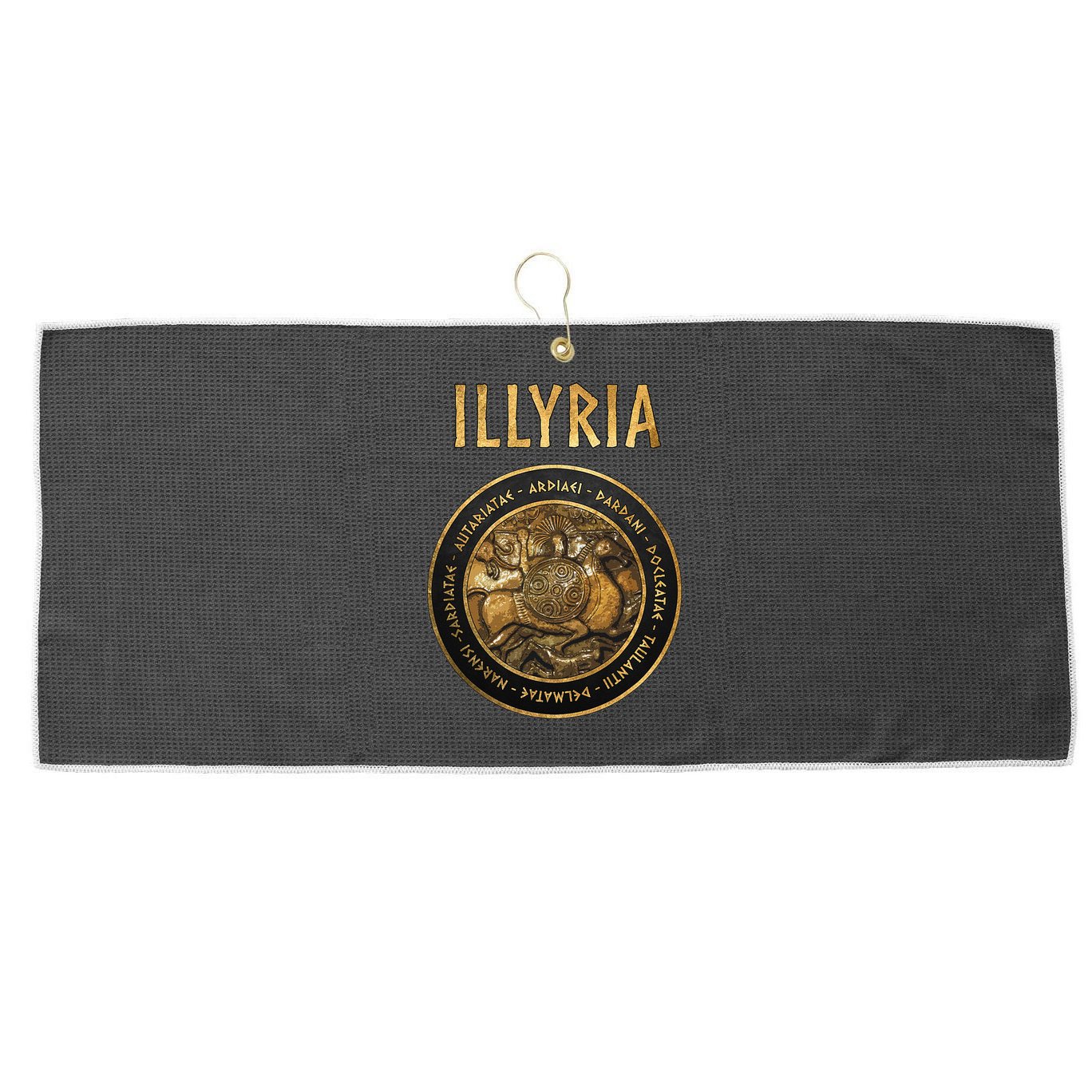 Ancient Illyria Illyrian Tribes Ancient Warrior Symbol Large Microfiber Waffle Golf Towel