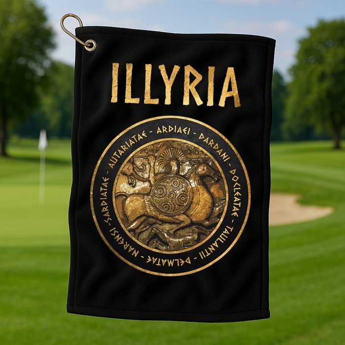 Ancient Illyria Illyrian Tribes Ancient Warrior Symbol Golf Towel