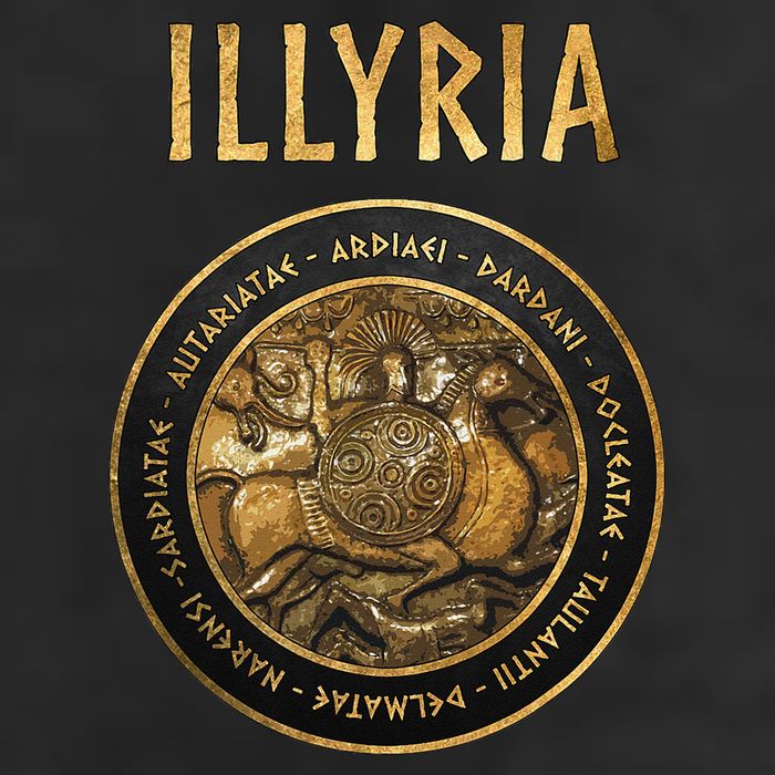 Ancient Illyria Illyrian Tribes Ancient Warrior Symbol Golf Towel