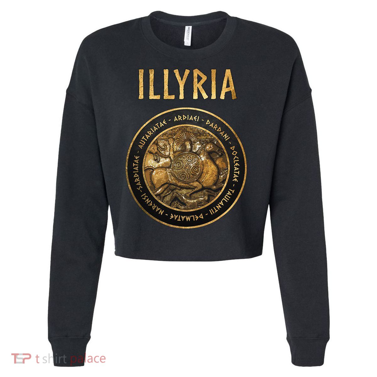 Ancient Illyria Illyrian Tribes Ancient Warrior Symbol Cropped Pullover Crew