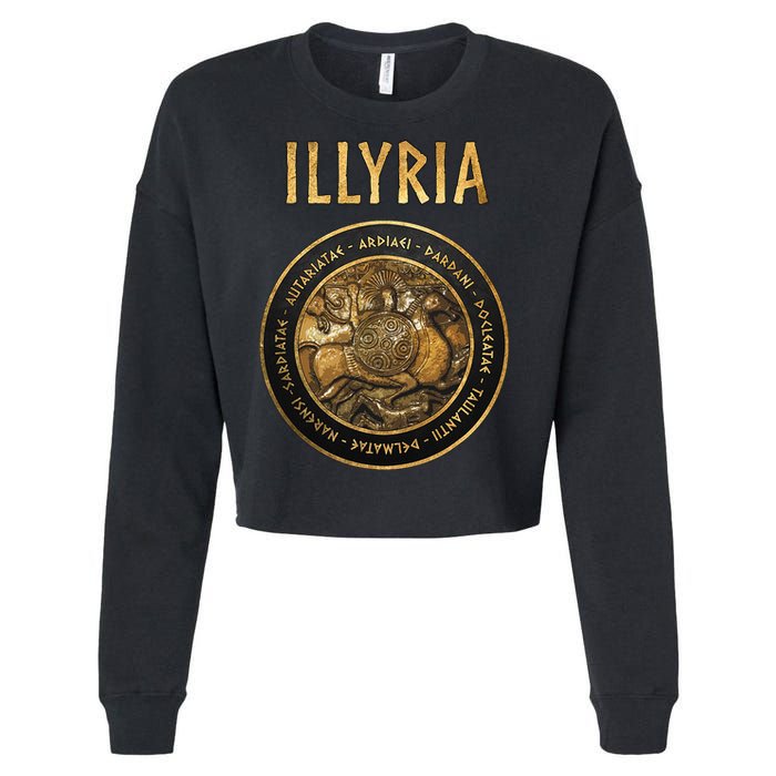 Ancient Illyria Illyrian Tribes Ancient Warrior Symbol Cropped Pullover Crew