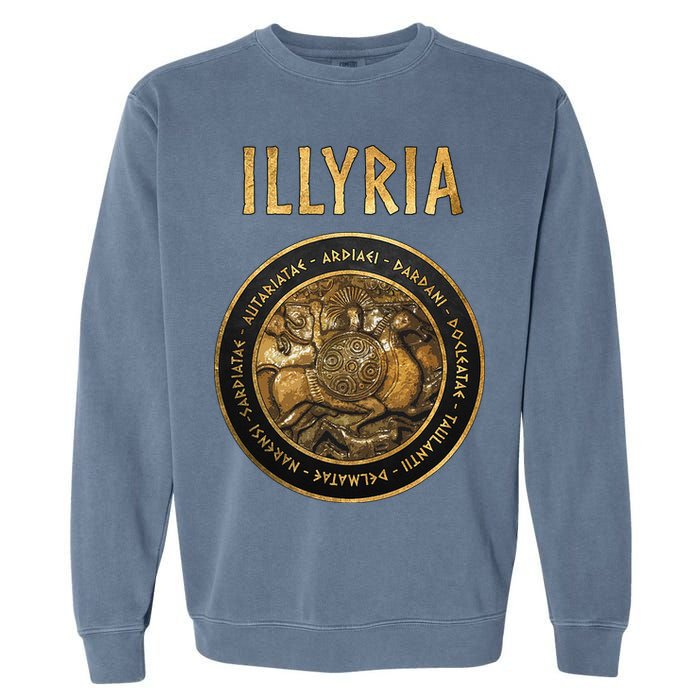 Ancient Illyria Illyrian Tribes Ancient Warrior Symbol Garment-Dyed Sweatshirt