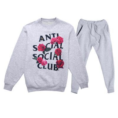 Antisocial Introvert I Hate People Antisocial Club Premium Crewneck Sweatsuit Set