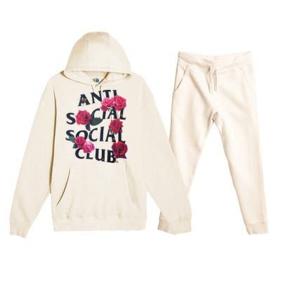 Antisocial Introvert I Hate People Antisocial Club Premium Hooded Sweatsuit Set