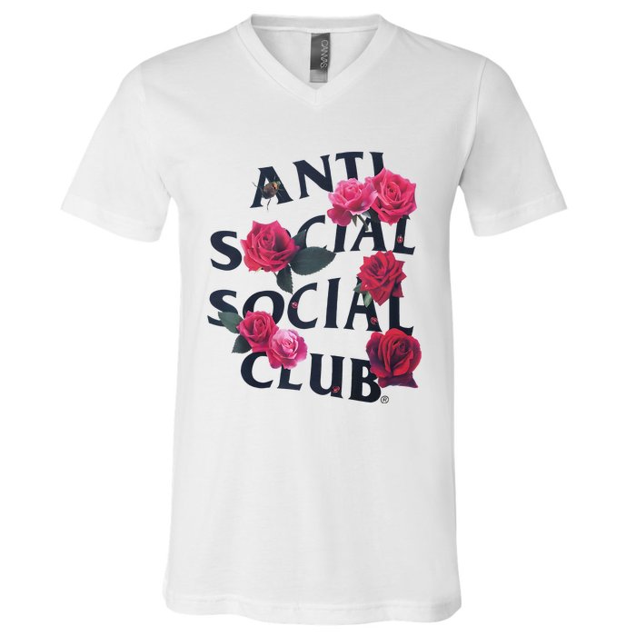 Antisocial Introvert I Hate People Antisocial Club V-Neck T-Shirt