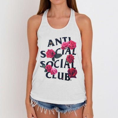 Antisocial Introvert I Hate People Antisocial Club Women's Knotted Racerback Tank