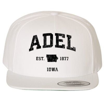 Adel Iowa Ia Vintage Athletic Sports Design Wool Snapback Cap