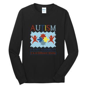 Autism It Is Not A Disability It Is A Different Ability Autism Awareness Month Tall Long Sleeve T-Shirt