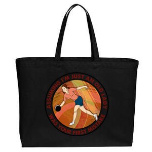 Assuming Im Just An Old Lady Bowling Was Your First Mistak Cute Gift Cotton Canvas Jumbo Tote