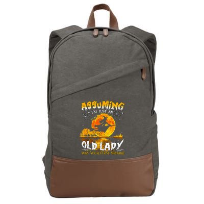 Assuming Im Just An Old Lady Cotton Canvas Backpack